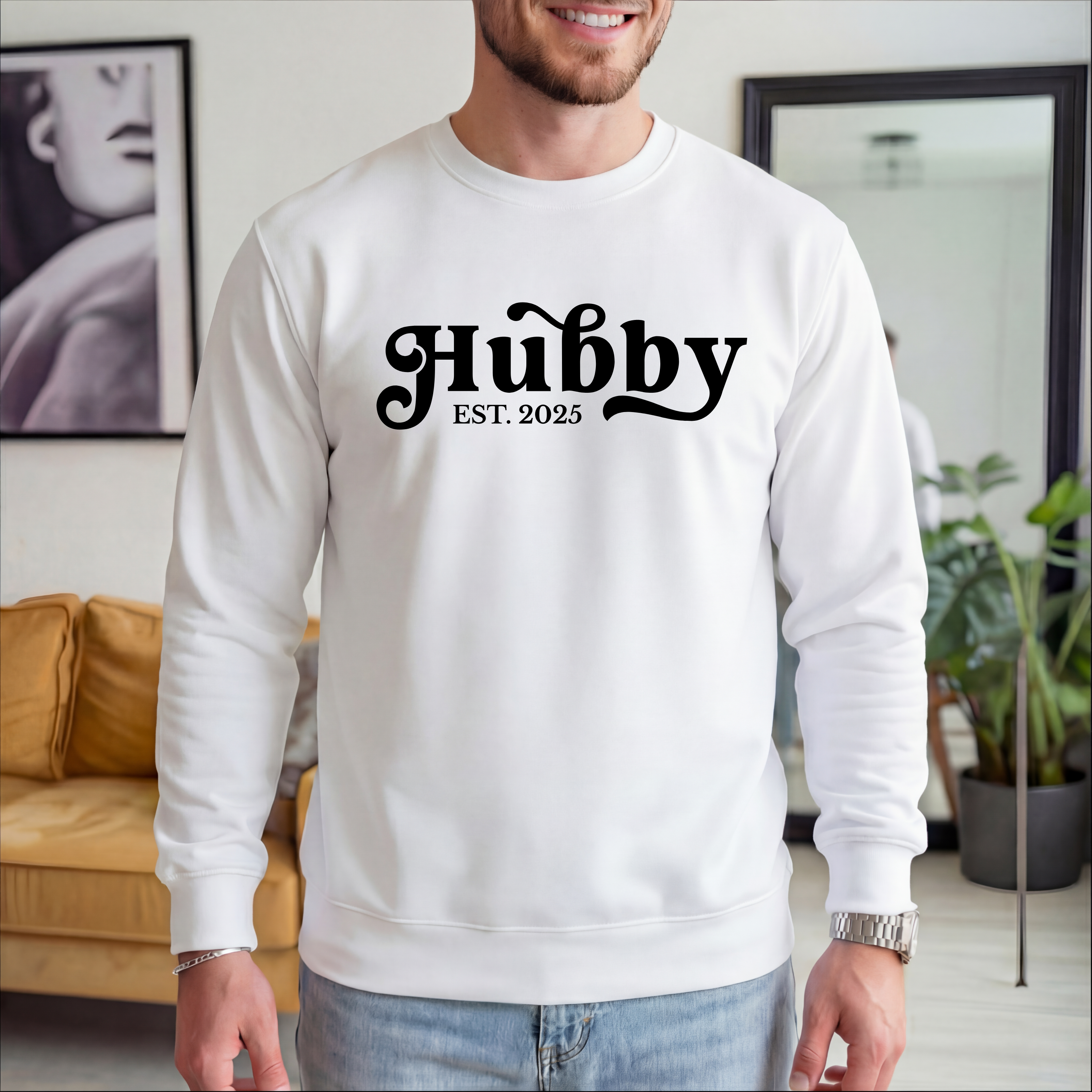 "Hubby" customised sweatshirt (EMBROIDERED)
