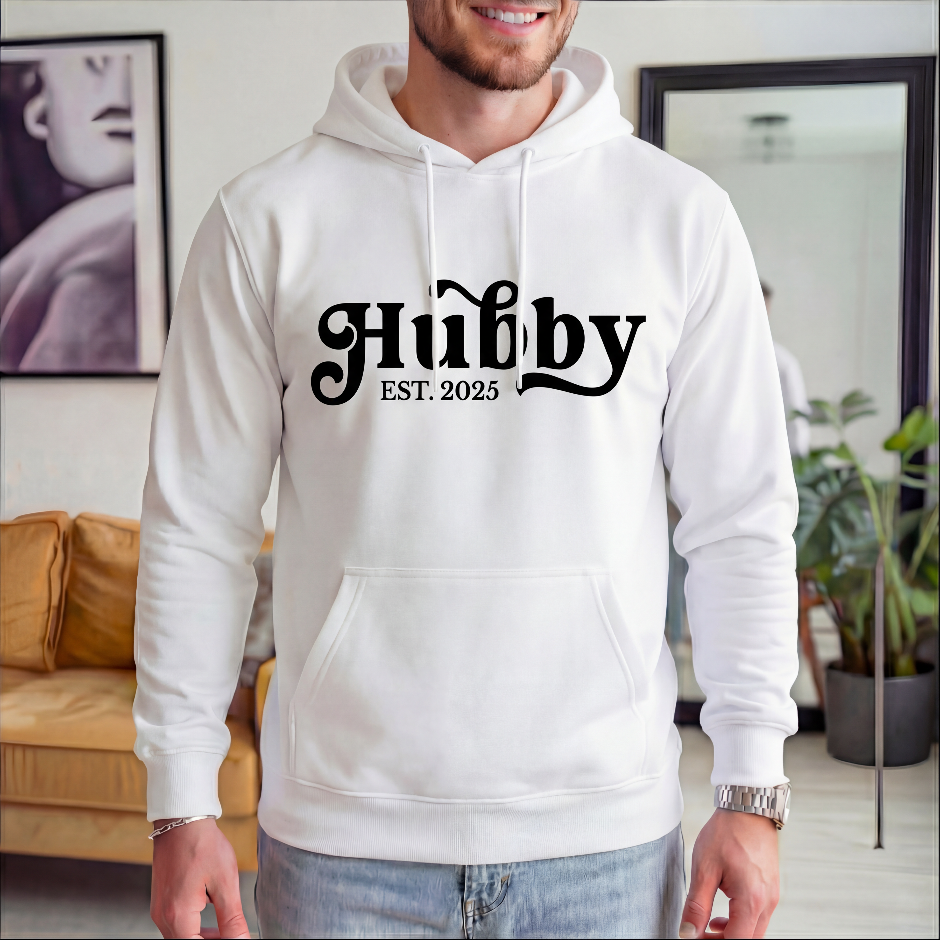 "Hubby" customised hoodie (EMBROIDERED)